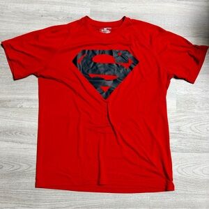 Under Armour Red Superman Logo Tee